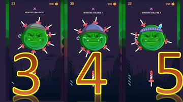 Knife Hit - Gameplay All Level Monster Challenge (1-4)