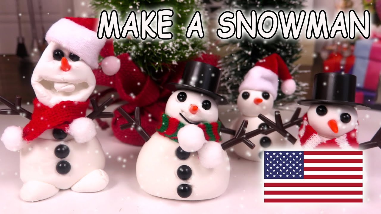 How to make a snowman with play dough 🇺🇸