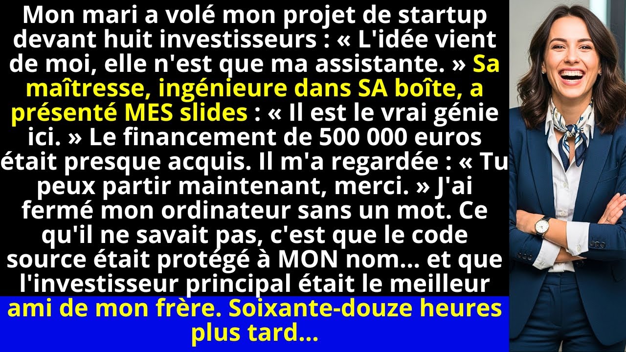 Mon mari a volé mon projet de startup devant huit investisseurs : « L'idée vient de moi, elle...