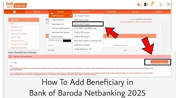 How To Add Beneficiary in Bank of Baroda Netbanking 2025