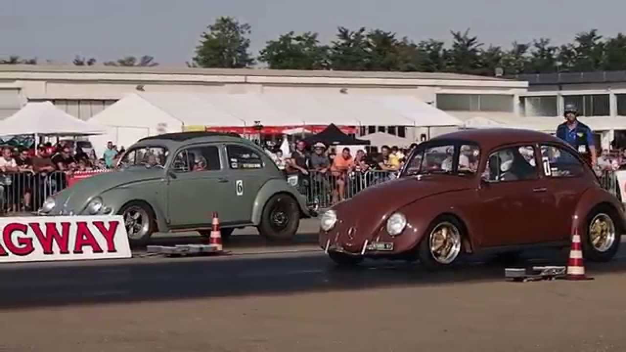Drag Racing: Twin Volkswagen Beetle 1/4 Mile - Rivanazzano Hills Race 2014