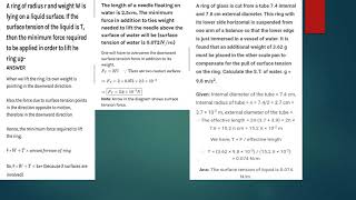 4.4 Surface tension and surface energy WORKED EXAMPLES
