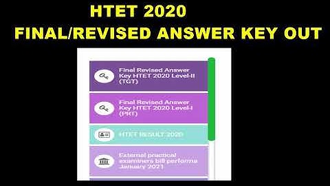 HTET FINAL ANSWER KEY 2020 OUT | DSSSB TGT-PGT COMPUTER SCIENCE