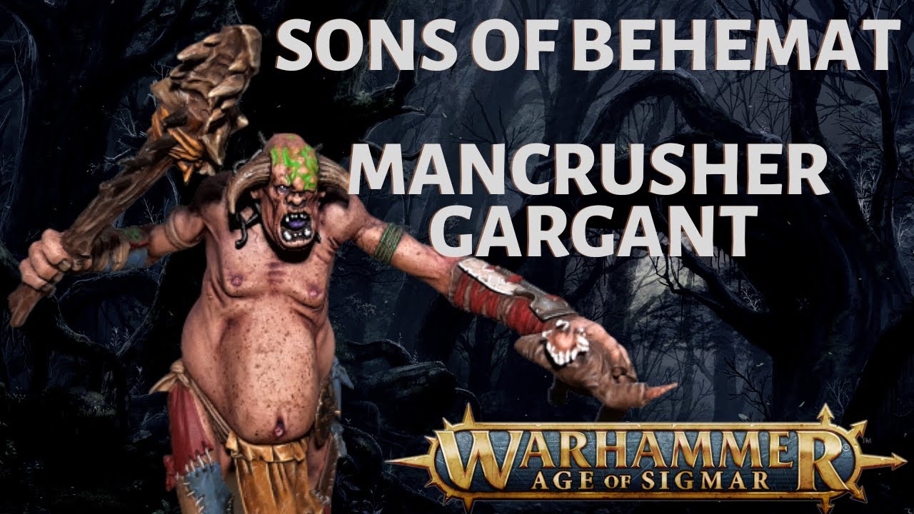 Warhammer Age Of Sigmar - Punta Di Lancia: Figli Di Behemat (Mancrusher Gargants) Set 2024, 3 Miniature In Plastica