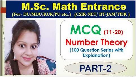 MCQ | Number Theory | Part-2| M.sc Math Entrance | CSIR-NET | GATE | IIT-JAM | TIFR |