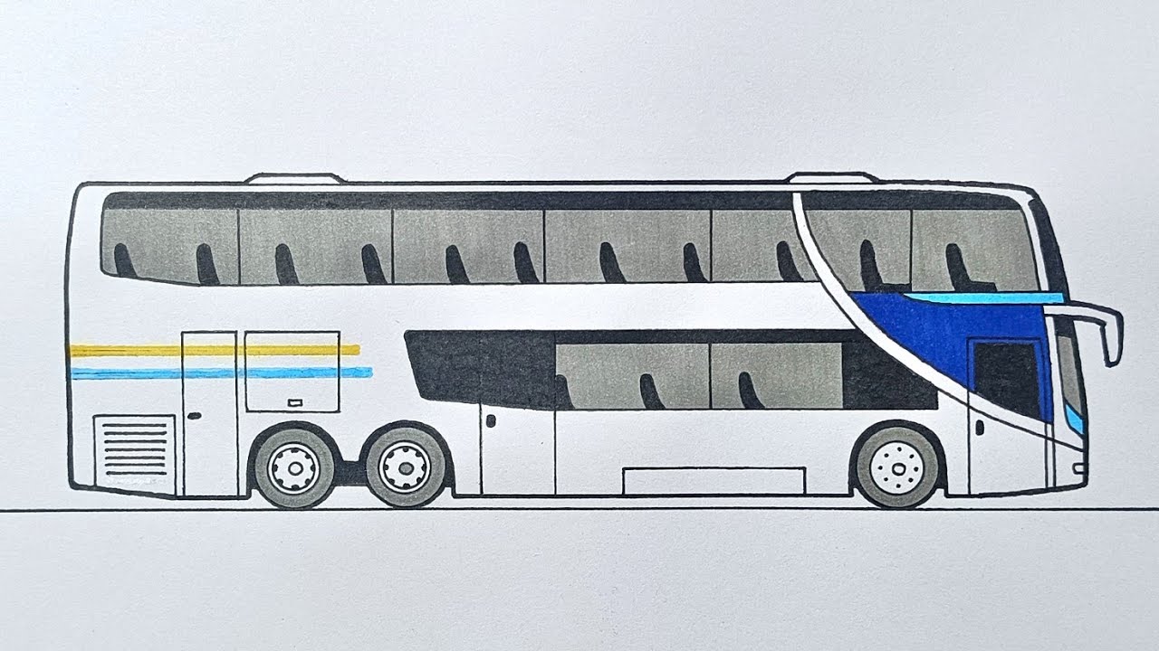 How to Draw a Bus - Step-by-step - YouTube