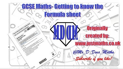 GCSE Maths Formula sheet- Using the Formula Sheets- MDDM
