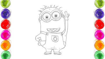 Cute Minion Drawing for kids, Coloring & Painting for kids, Toddlers  Let