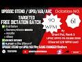 DICT- 61 || 85-90 WPM || UPSSSC STENO/ UPSI/ASI/AHC TARGETED FREE DICTATION BATCH || DAILY DICTATION