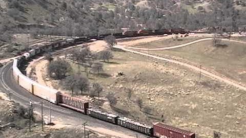 Westbound BNSF Manifest at Tehachapi Loop and a Meet - 2/18/12