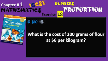 Cambridge IGCSE Extended Maths Solutions-Chapter1 Ex18 Q 15- Proportion-IGCSE Mathematics