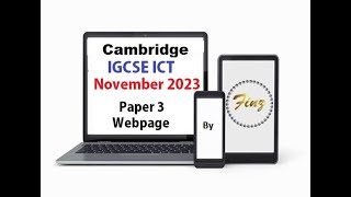 IGCSE ICT (0417) November 2023 P3 Webpage
