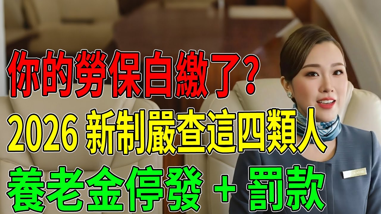 你的勞保白繳了？2026新制嚴查這四類人！養老金停發+罰款，後悔就晚了！