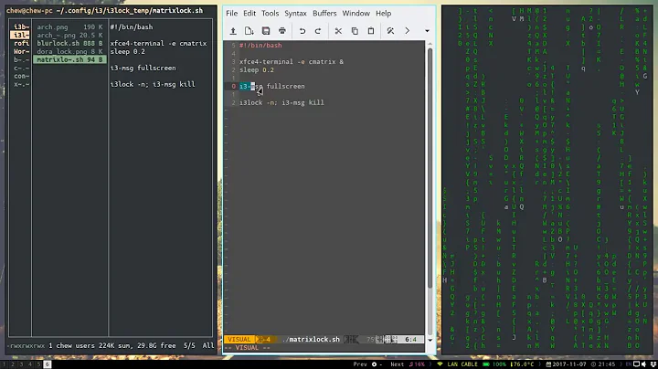 Fancy i3lock with cmatrix/i3gaps-tutorial