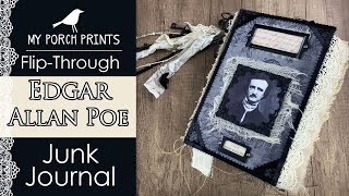 Junk Journal FlipThrough Edgar Allan Poe  | My Porch Prints Junk Journal & Crafting Tutorials