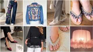 افكار💡عندك ملابس قديمة لاترميها شوفي الفيديو recyclage vêtements#diy#craft اصنعي ديكورات وجددي احذية