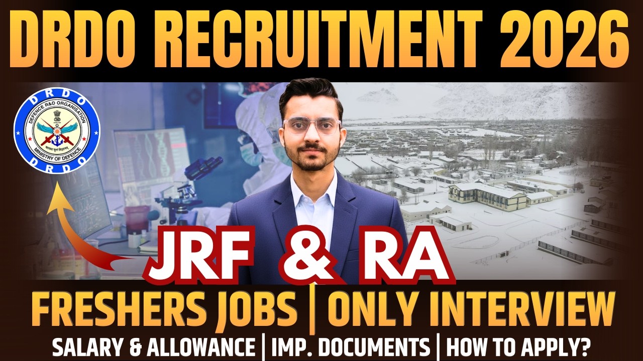 DRDO Recruitment 2026 | DRDO JRF Vacancy, Eligibility & Salary | DRDO RA 2026 Notification Out