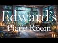 Edward's Enchanted Forest Piano Room 🌙 Waterfall & Candlelight Ambience