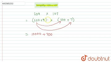Simplify: 109 x 107 | 6 | KNOWING OUR NUMBERS | MATHS | RD SHARMA ENGLISH | Doubtnut