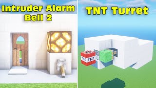 ⚒ Minecraft: 3 Redstone Build Hack (Auto Trash Can, Alarm Bell Intruder 2, TNT Turret)#37 (Tutorial)