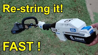 How to restring RELOAD STRING on Hart 40V weed trimmer