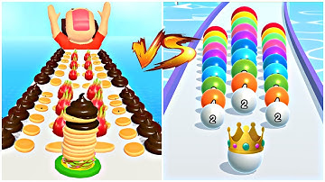 Max Levels PANCAKE RUN vs BALL RUN 2048 : All Levels Gameplay Walkthrough Android, iOS New UPDATE