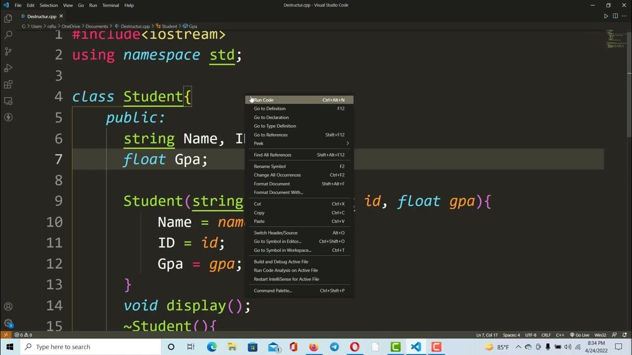 Destructor Object-oriented programming (OOP) C++ - YouTube
