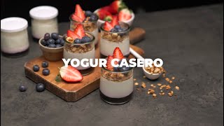 Yogur Casero en el horno GrandChef con Frutos Rojos y Granola