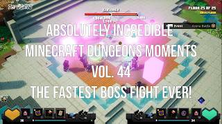 Absolutely Incredible Minecraft Dungeons Moments Vol. 44 The fastest Boss fight ever!