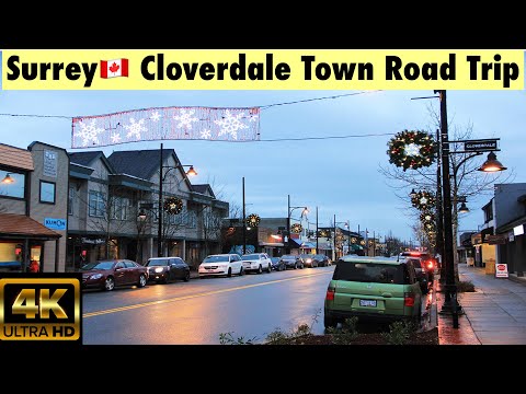 Surrey 🇨🇦Cloverdale Town Road Trip ||Full 4K Video || Punjabi In Canada