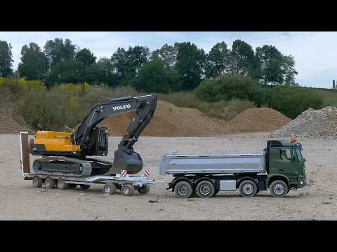 MEGA RC MODEL TRUCKS, RC MACHINES, RC CONSTRUCTION SITE ACTION!! RC SCALEART AROCS HEAVY HAULAGE