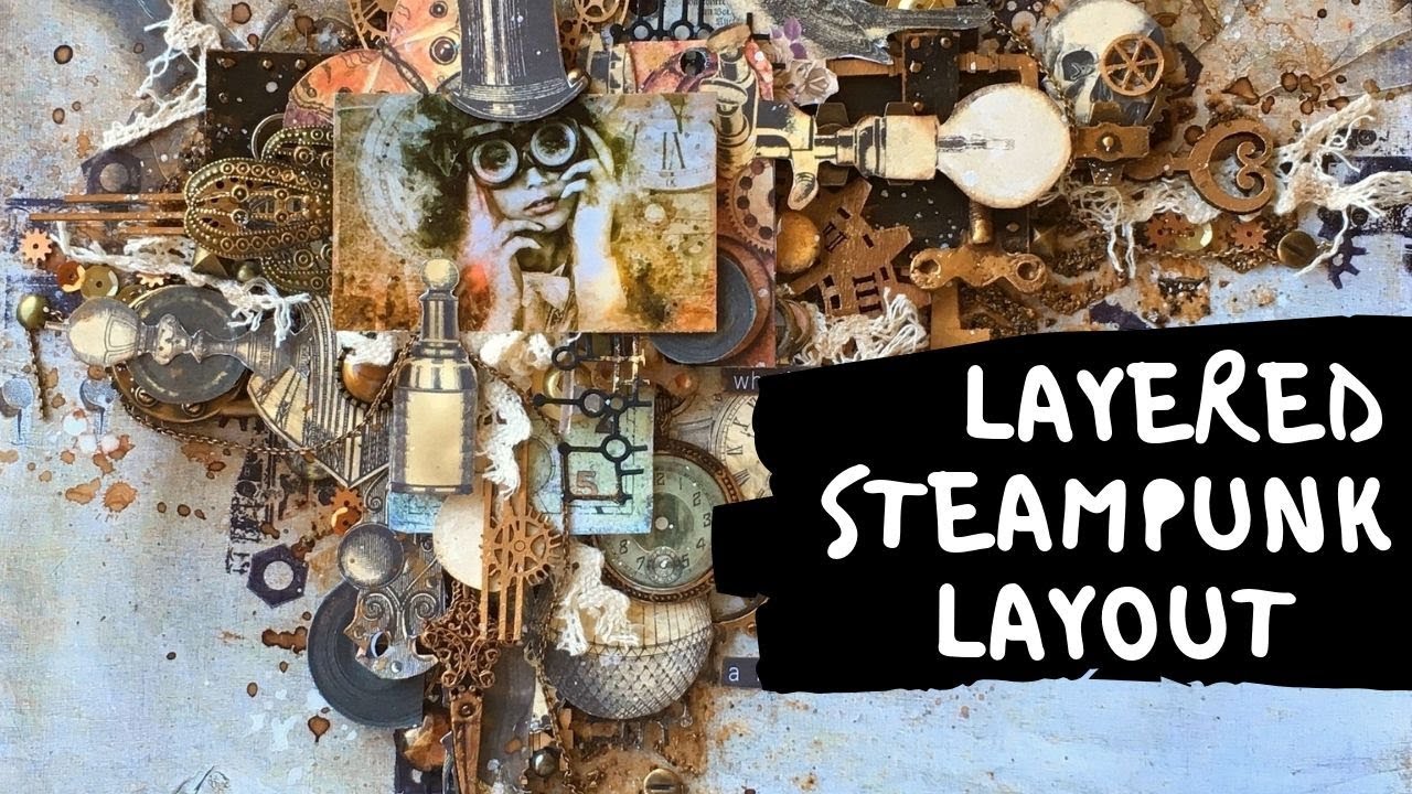 Steampunk mixed media tutorial with AB Studio products - YouTube