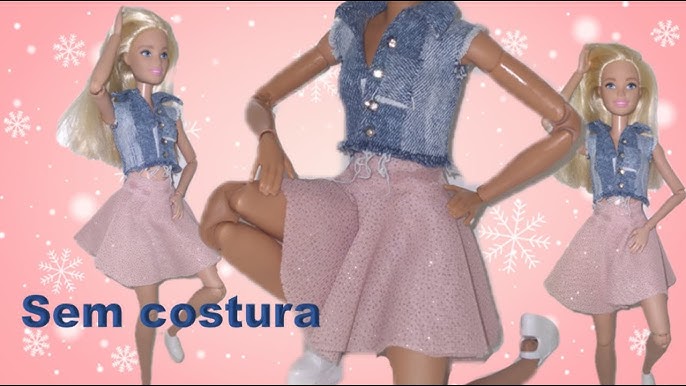 Roupa P/ Boneca Barbie + 2 Sapatos Roupinha Fashion Chic 02f