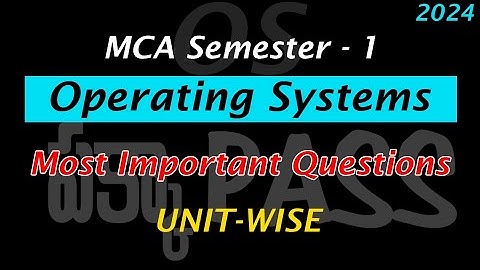 MCA Semester 1 - Operating Systems Most Important Questions OS UNIT-WISE MCA Exams 2024