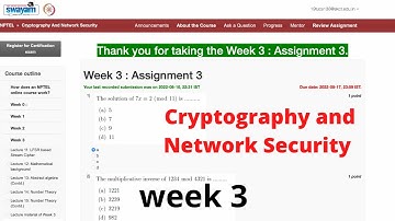 NPTEL 2022:Cryptography And Network Security | NPTEL | Week 3 Assignment 3 Solution |July 2022