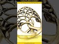 Tree Life Ring Genuine Sterling Silver 925 Yellow Gold Plated Size 4-12