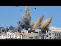 Moment israeli airstrike hits house in northern gaza as fighting continues