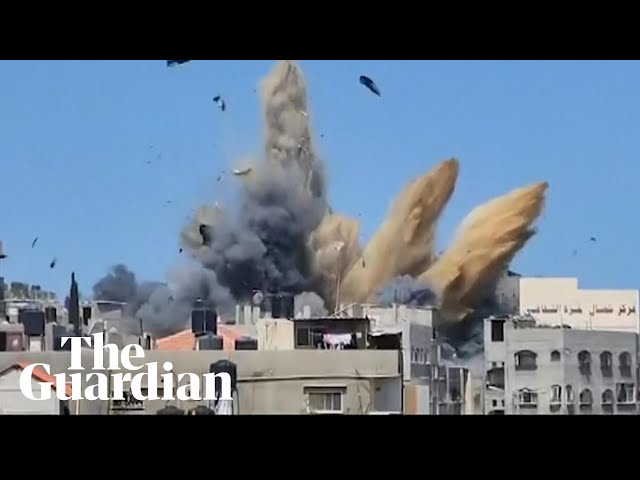 Moment Israeli airstrike hits house in northern Gaza as fighting continues class=