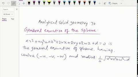Analytical solid geometry : - General equation of sphere ; Solving problems ) - 70.