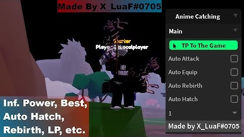 Anime Catching Simulator Script | Inf. Power, Best, Auto Hatch, Rebirth, LP, etc.