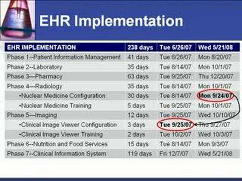 Ehr Implementation Gantt Chart