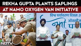Delhi CM Rekha Gupta and Environment Minister Plant Saplings at Namo Oxygen Van on Environment Day