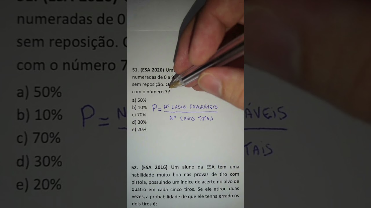 Questão de probabilidade da ESA