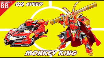 LEGO + Model Kit : Monkey King ⚡️ How to build a Lego car tutorial Qman 74021 QQ Speed Build