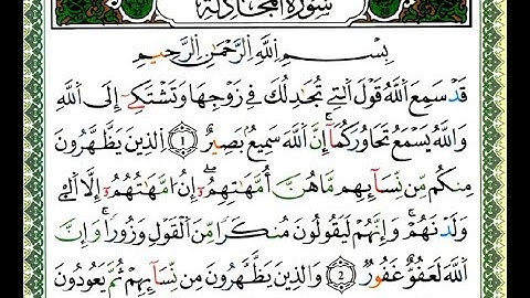 سورة المجادلة برواية ورش عن نافع بقصر البدل للقارئ ياسين الجزائري