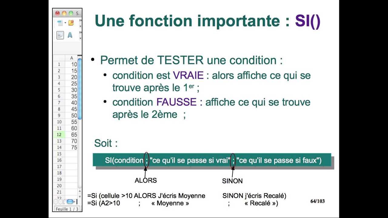 OpenOffice Calc - 07 - La fonction si() - YouTube