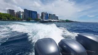 #Maldives A Ride to Maafushi Island with speed boat 🚤 Maldives 🇲🇻