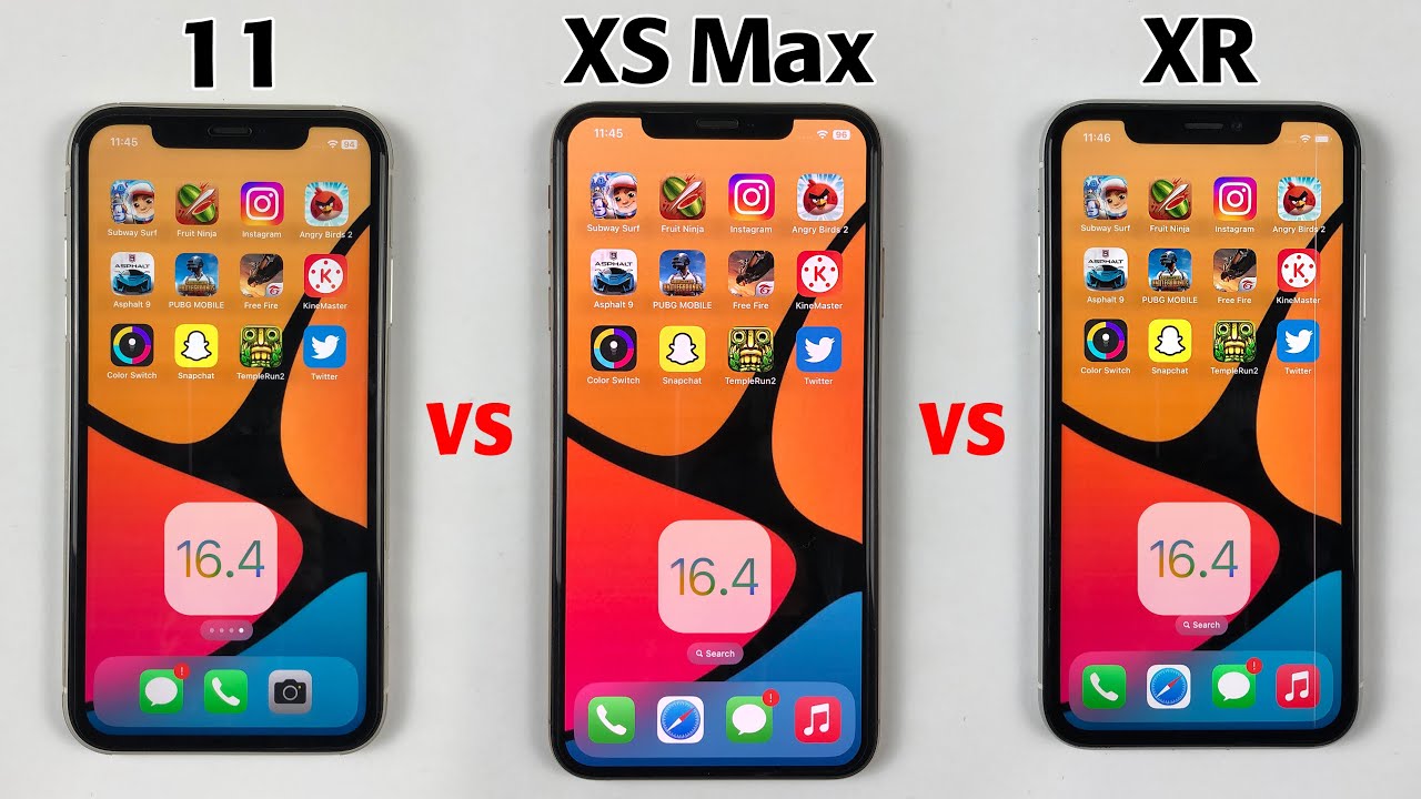 iPhone 11 vs iPhone XS Max vs iPhone XR SPEED TEST After iOS 16.4 -  Performance improved ? - YouTube