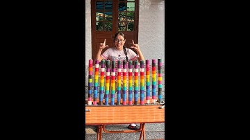 Fun game solving color ball puzzle in real life brain teaser