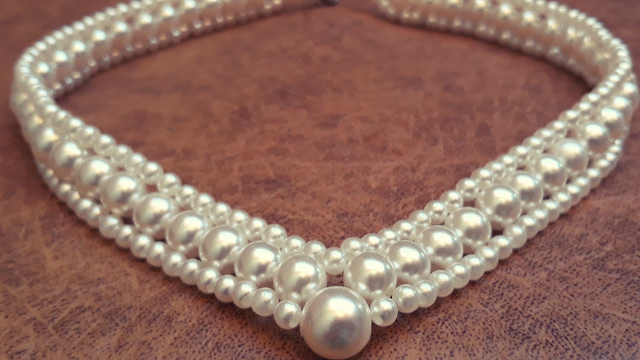 Collar de Perlas en V...Clase #262!!! - YouTube